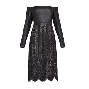 🍁BCBGMAXAZRIA NAHARA LACE OFF-THE-SHOULDER DRESS